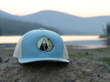 Smoke Blue/Beige Trucker Snapback Westslope Creative Logo Hat