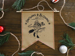 Snowing and Blowing Wall Hang | Winter Bird Screen Printed Decor | Christmas, Seasonal, Holiday