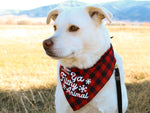 Christmas Bandana for Dogs | Merry Christmas Ya Filthy Animal | Buffalo Check Screen Printed Holiday Pet Accessory | Buffalo Plaid Seasonal