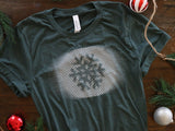 Snowflake Tri-Blend Forest Green Winter Unisex T-Shirt