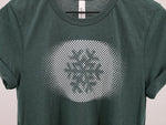 Snowflake Tri-Blend Forest Green Winter Unisex T-Shirt