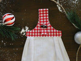 Granny's Stay Put Checkered Tea Towels | Winter Collection | Snowflake, Sled, Skis | Kitchen Accessories